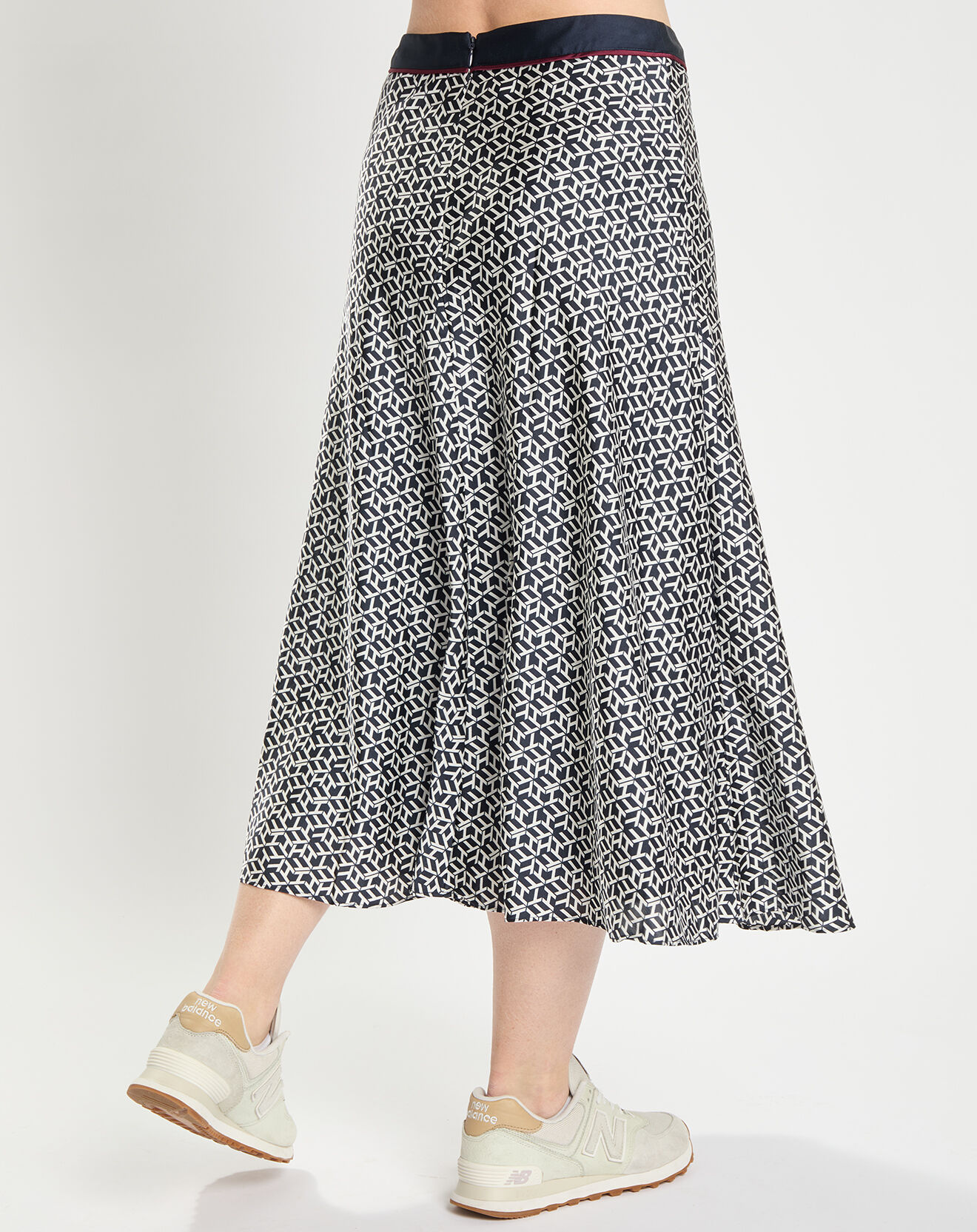 Tommy Hilfiger Jupe midi fluide Icon imprimée noir/blanc