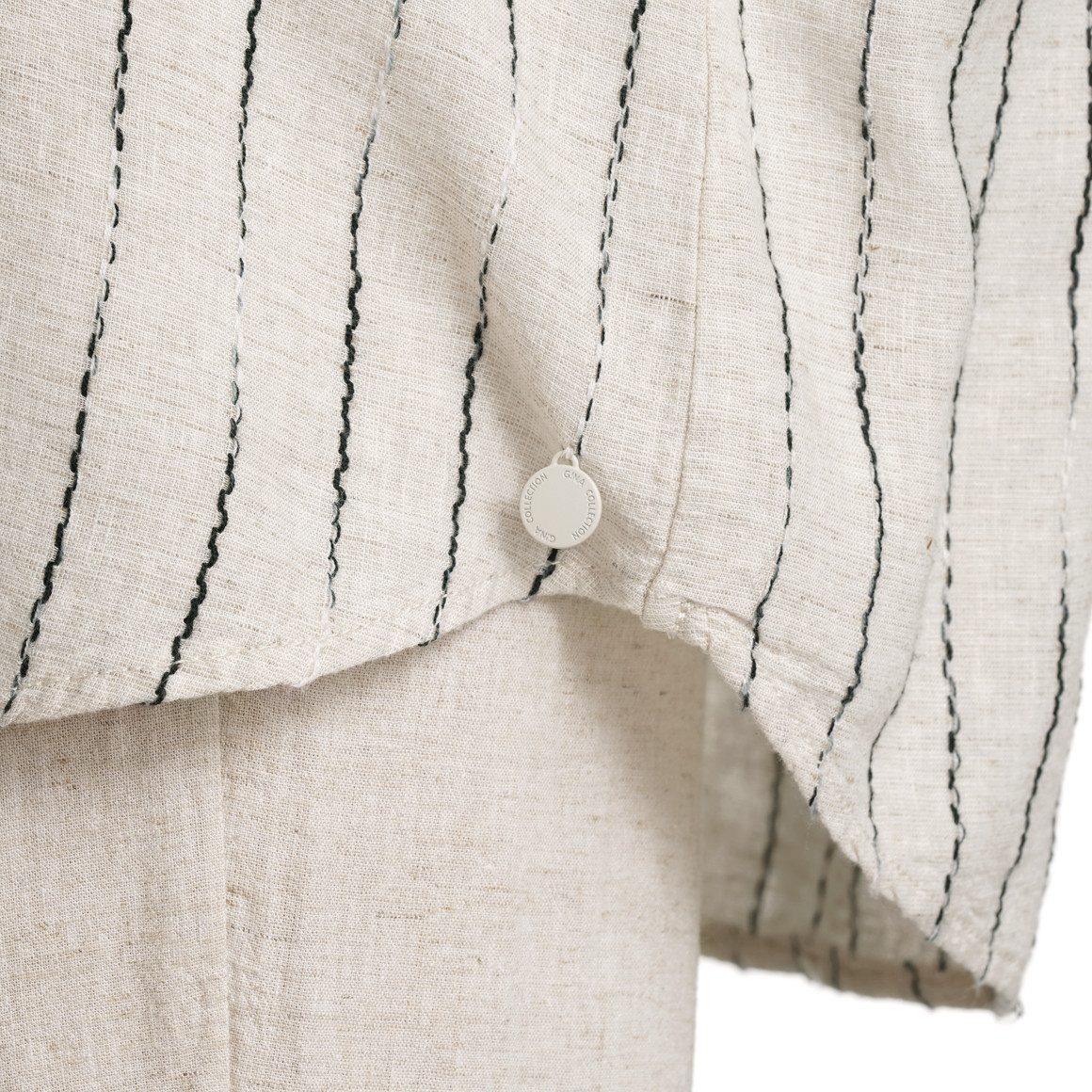 Gina Collection Damen Leinen-Bluse mit Streifen creme