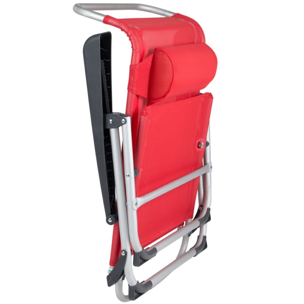 Chaise de plage aluminium rouge