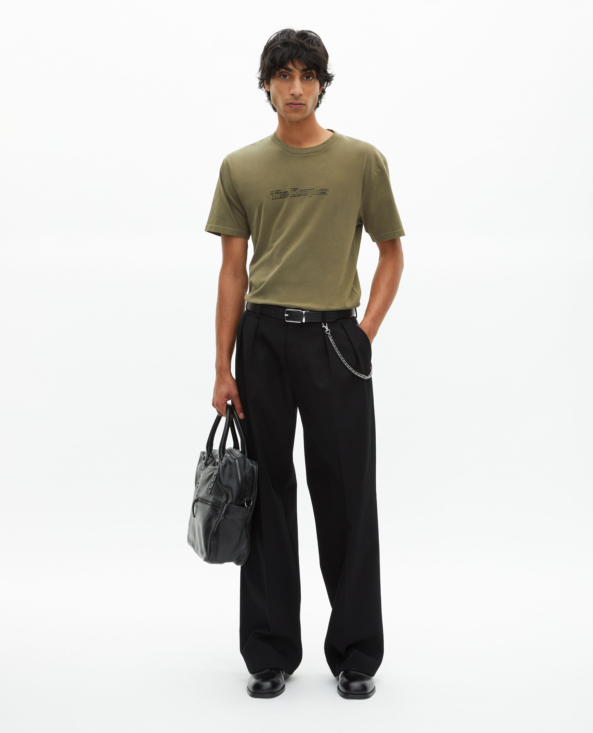 T-shirt avec logo effet vintage kaki