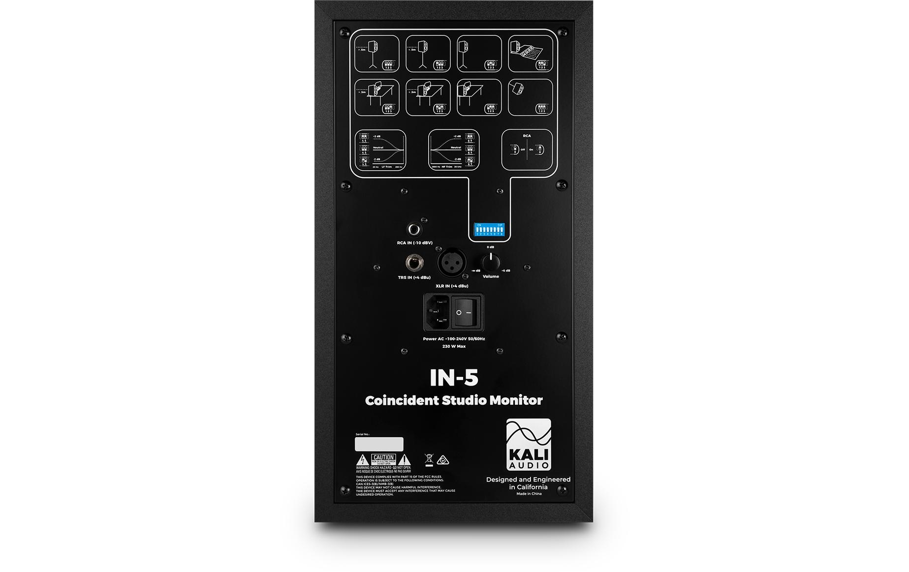 Studiomonitor IN-5 160 W, Schwarz<br>Aktiver 3-Wege-Studiomonitor