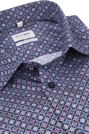 OLYMP Level 5 Overhemd Print Blauw 204464-18 kopen