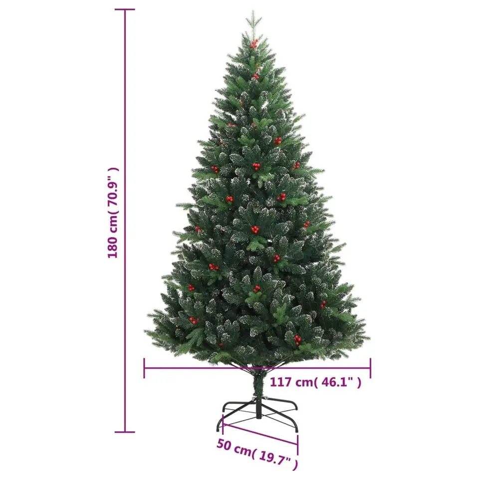 vidaXL - Gescharnierde Kunstkerstboom - Groen - 180 cm