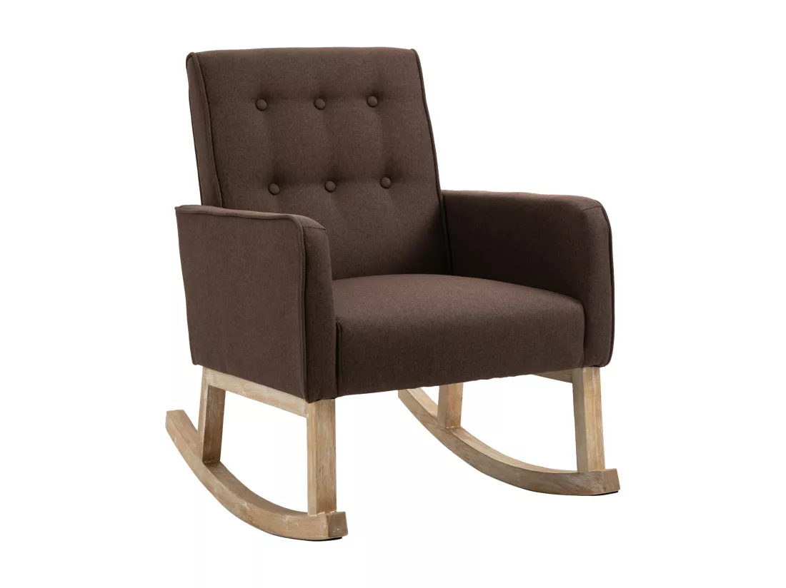Chaise à bascule - Tissu & Bois - Marron - Dream