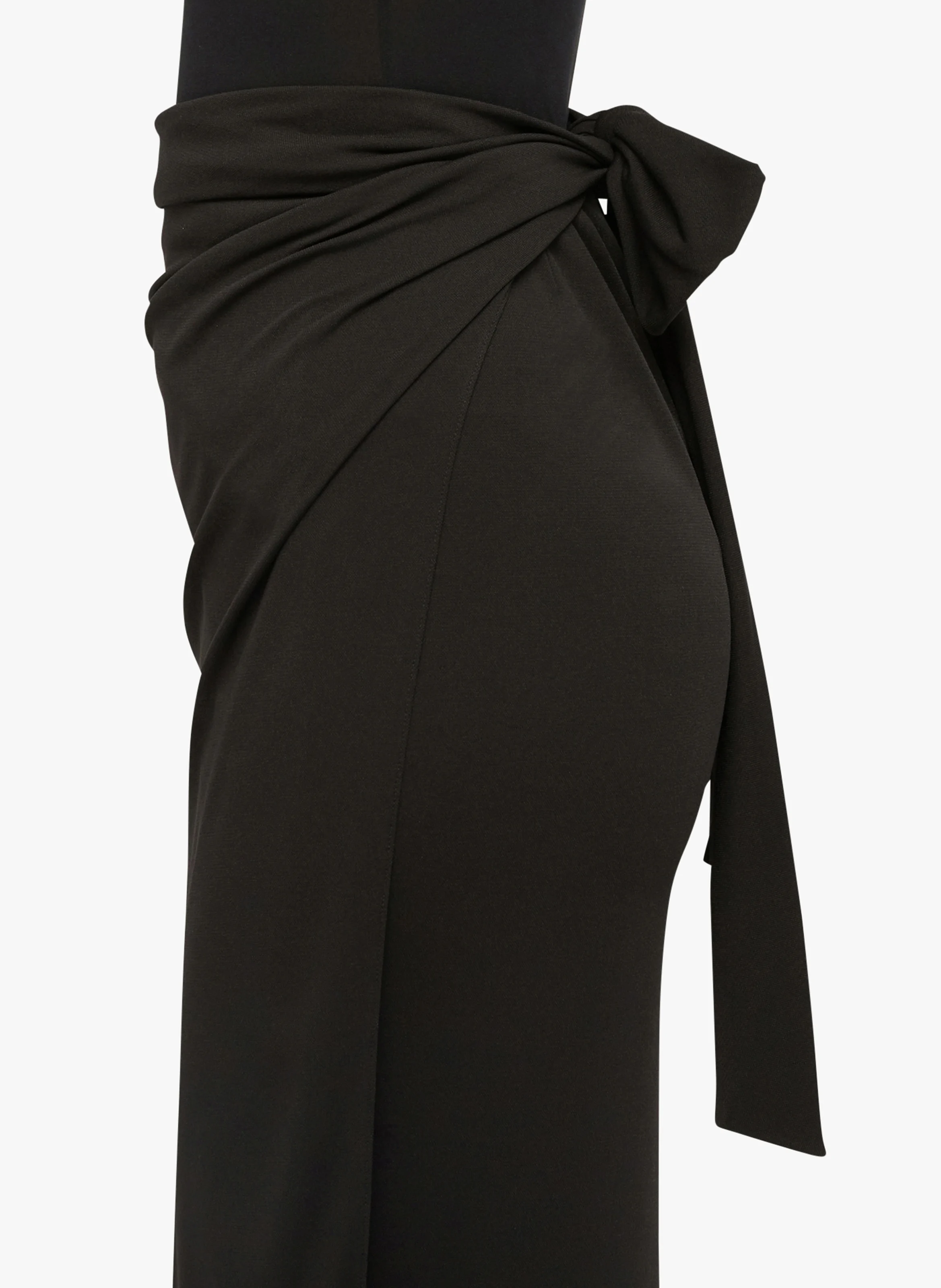Origami - Jupe ajustée taille haute drapée | Noir