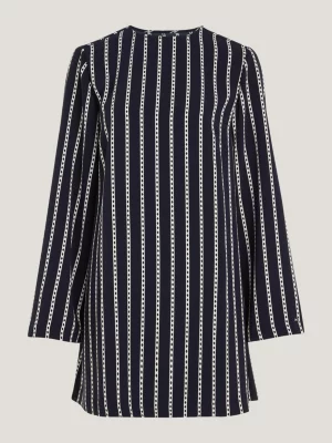 Vestido Curve Argyle Stripe Relaxed Shift