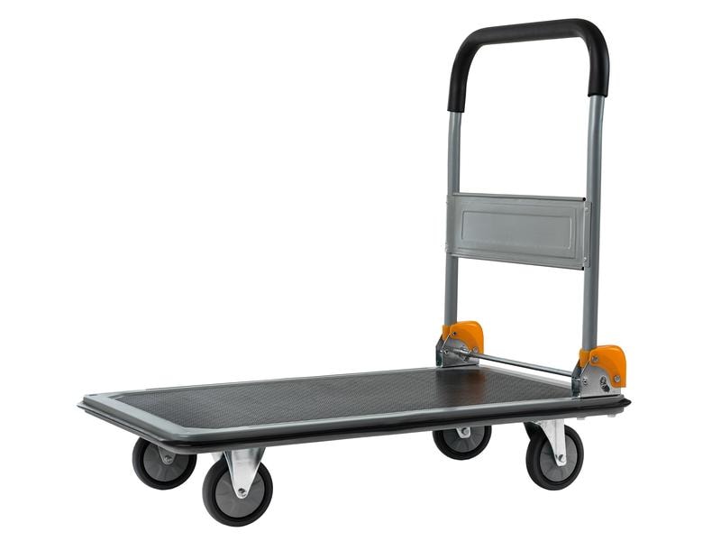 STRUCT Plattformwagen 300 kg Transportwagen mit klappbarem Schiebebügel