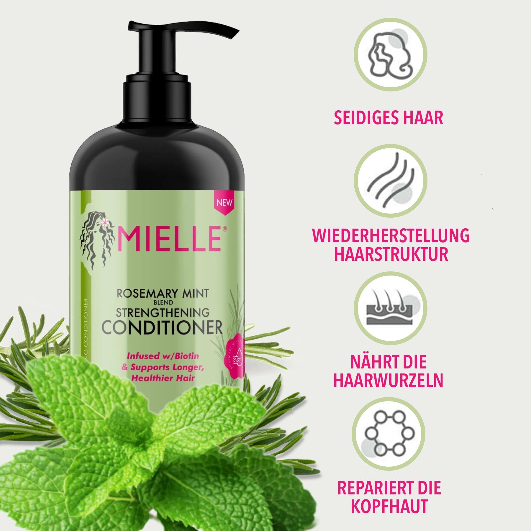 Mielle Organics Haarspülung Rosmarinöl Mint für Haarwachstum