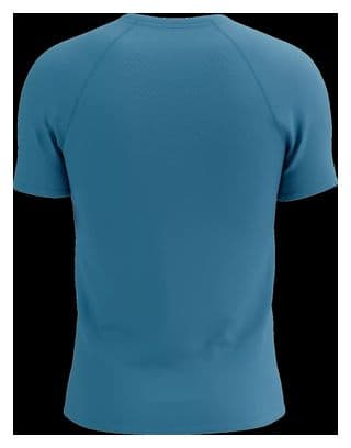 Maillot manches courtes Compressport Training Logo Bleu / Rouge