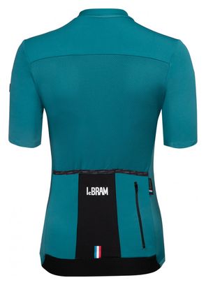Maillot Manches Courtes Femme LeBram Allos Bleu Pelforth Coupe Ajustée
