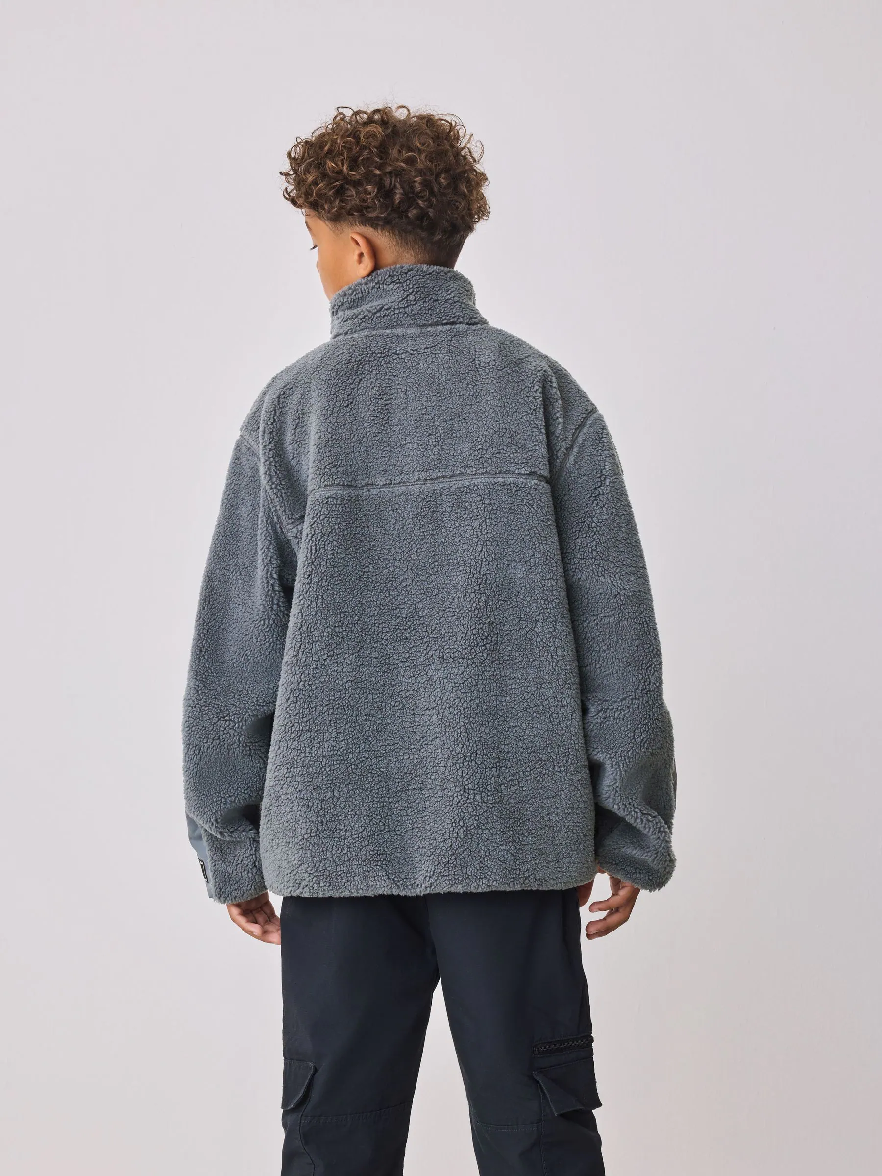 Baker by Ted Baker grijze borg fleece met ritssluiting