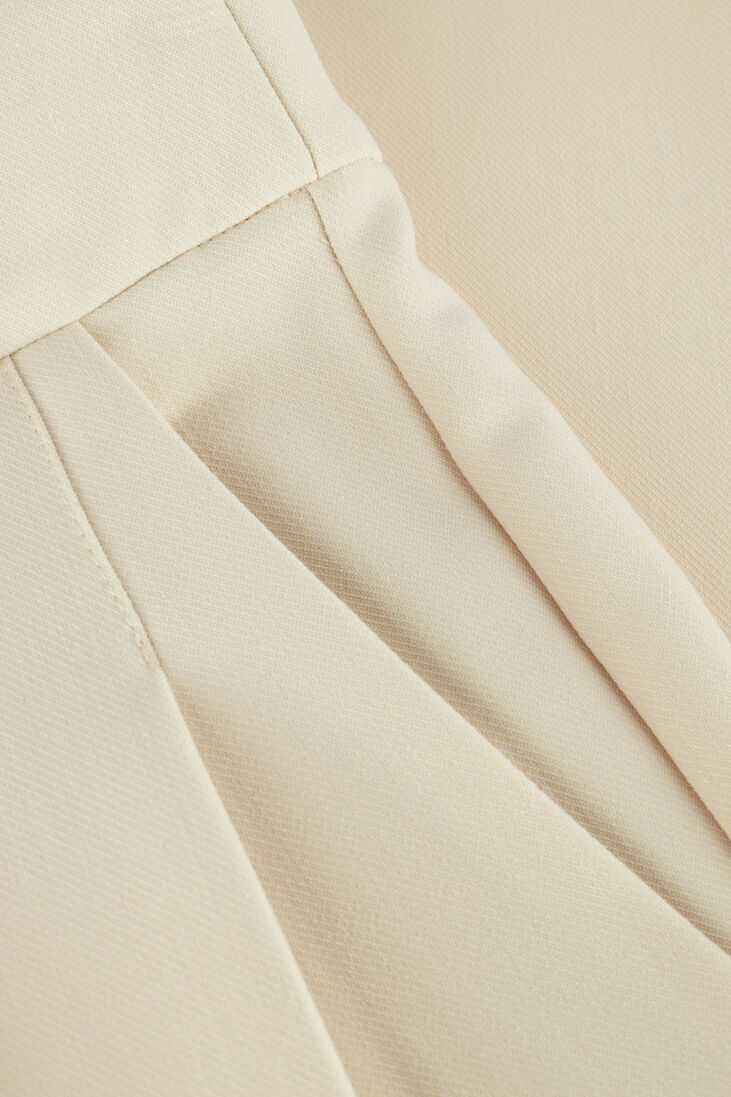 beige co'couture pantalon volacc barrel pleat long pant