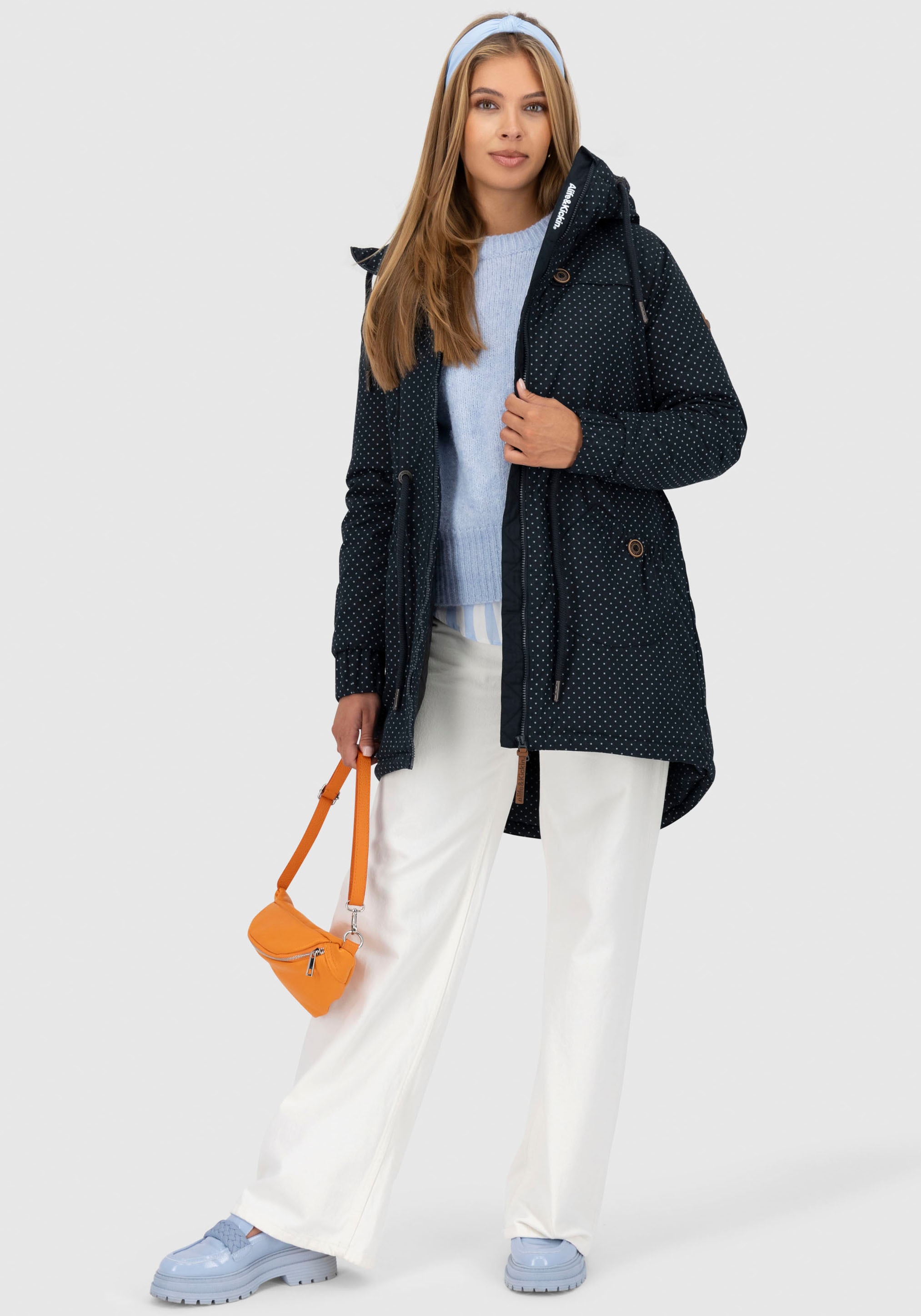 Alife & Kickin Outdoorjacke »CHARLOTTEAKB« mit Kapuze gefütterter Parka, Kapuzenjacke durch Bindeband tailliert