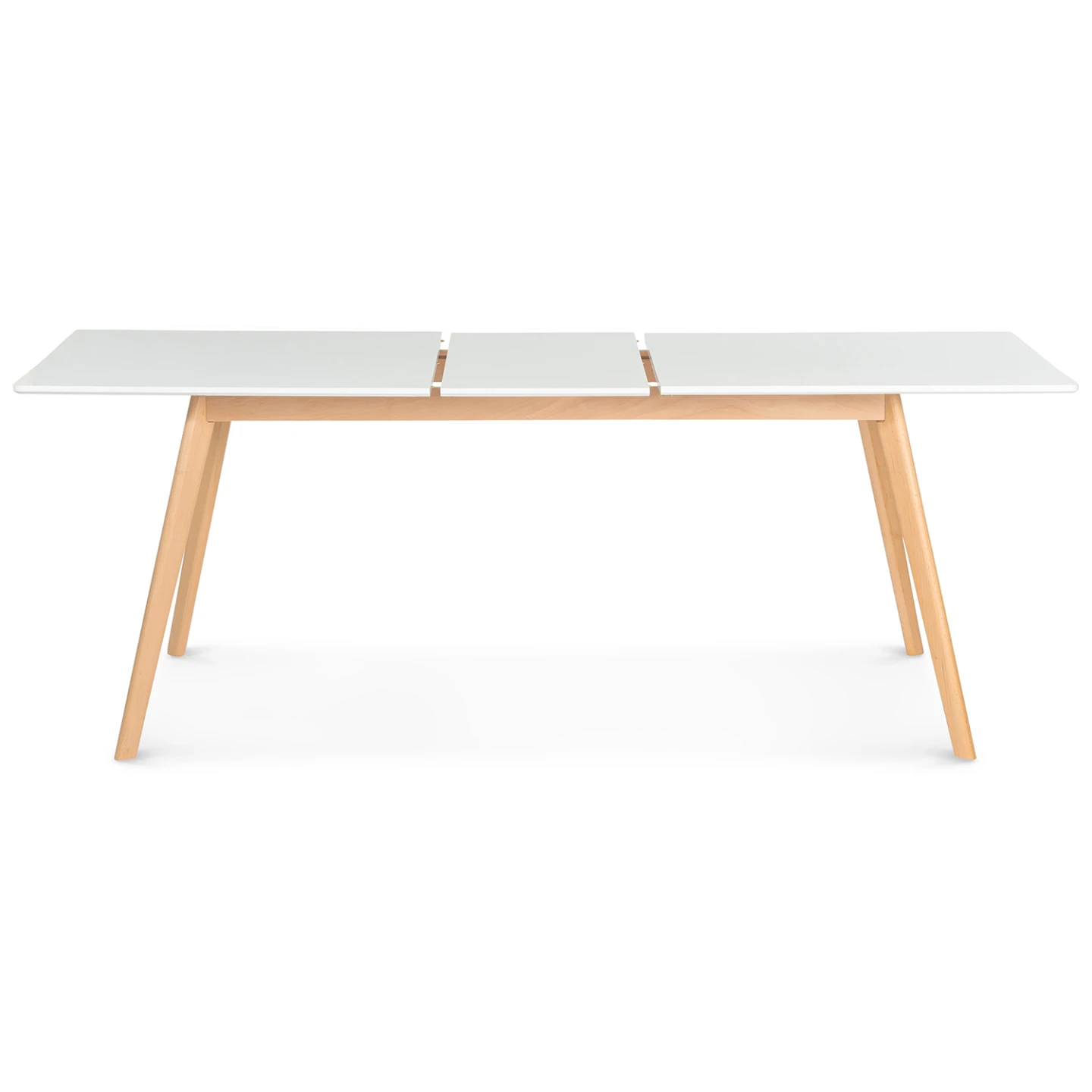 Table scandinave extensible rectangle INGA 6-10 personnes blanche 160-200 cm