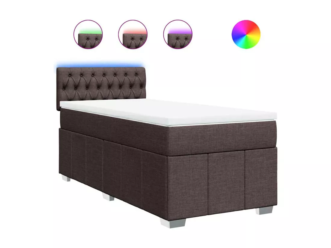 Sommier tapissier avec matelas Marron foncé 90x200 cm