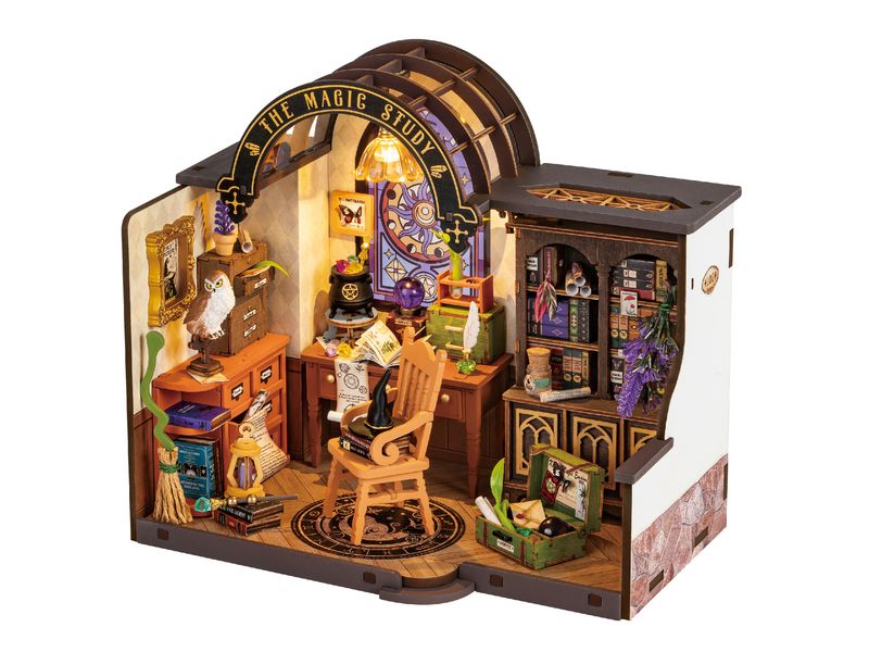 RoboTime Bausatz The Magic Study 267-teilig 3D-Puzzle aus lasergeschnittenen Holzteilen