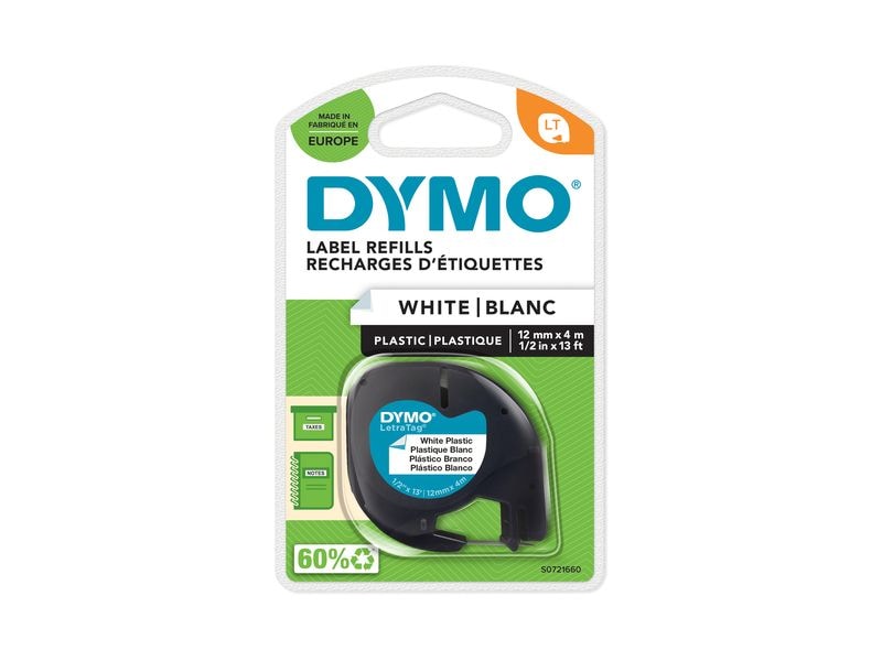 DYMO Beschriftungsband LetraTag Schwarz auf Weiss Plastik, blau