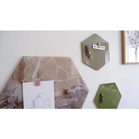 Naga magnetisk hexagon glastavle 21x24 cm - beige