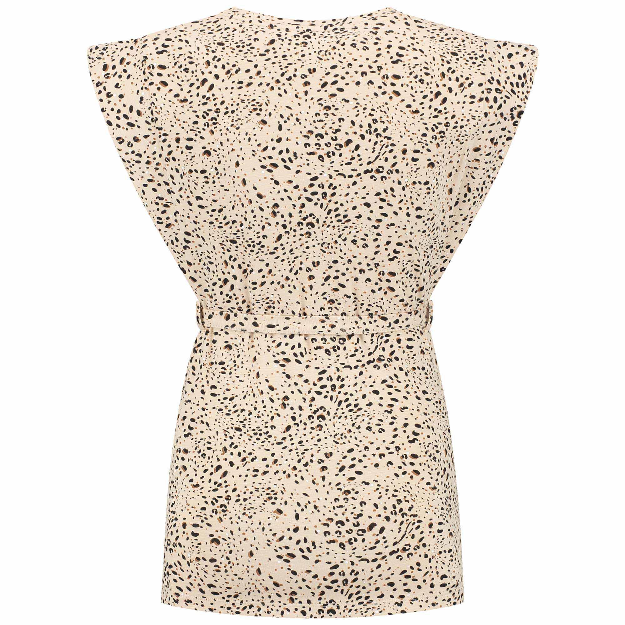Prénatal zwangerschaps T-shirt korte mouwen all over print beige