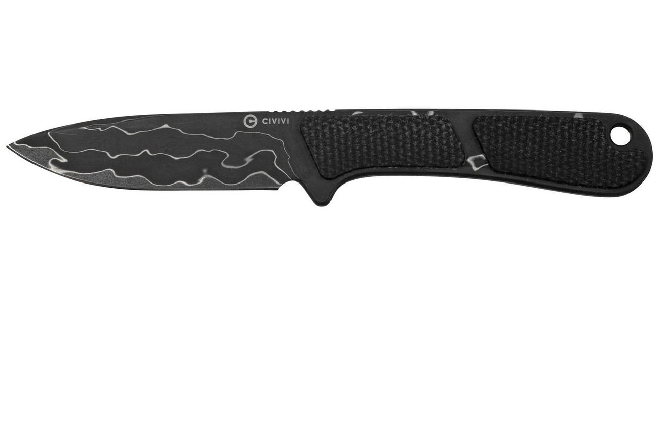 Civivi Mini Elementum Fixed Blade C23010-DS1 Dark Green Canvas Micarta, Damascus nekmes
