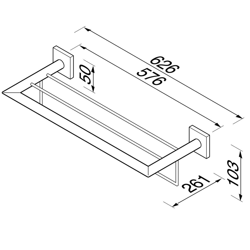 Geesa Nelio handdoekrek met plateau 62,6cm chroom