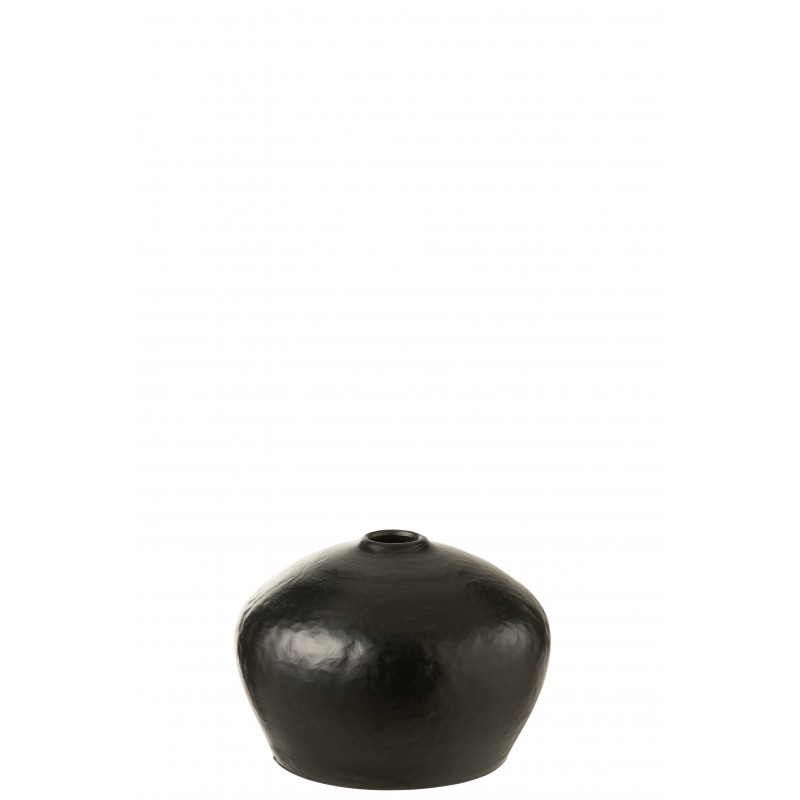 Vase bas en céramique noir 27x28x20 cm