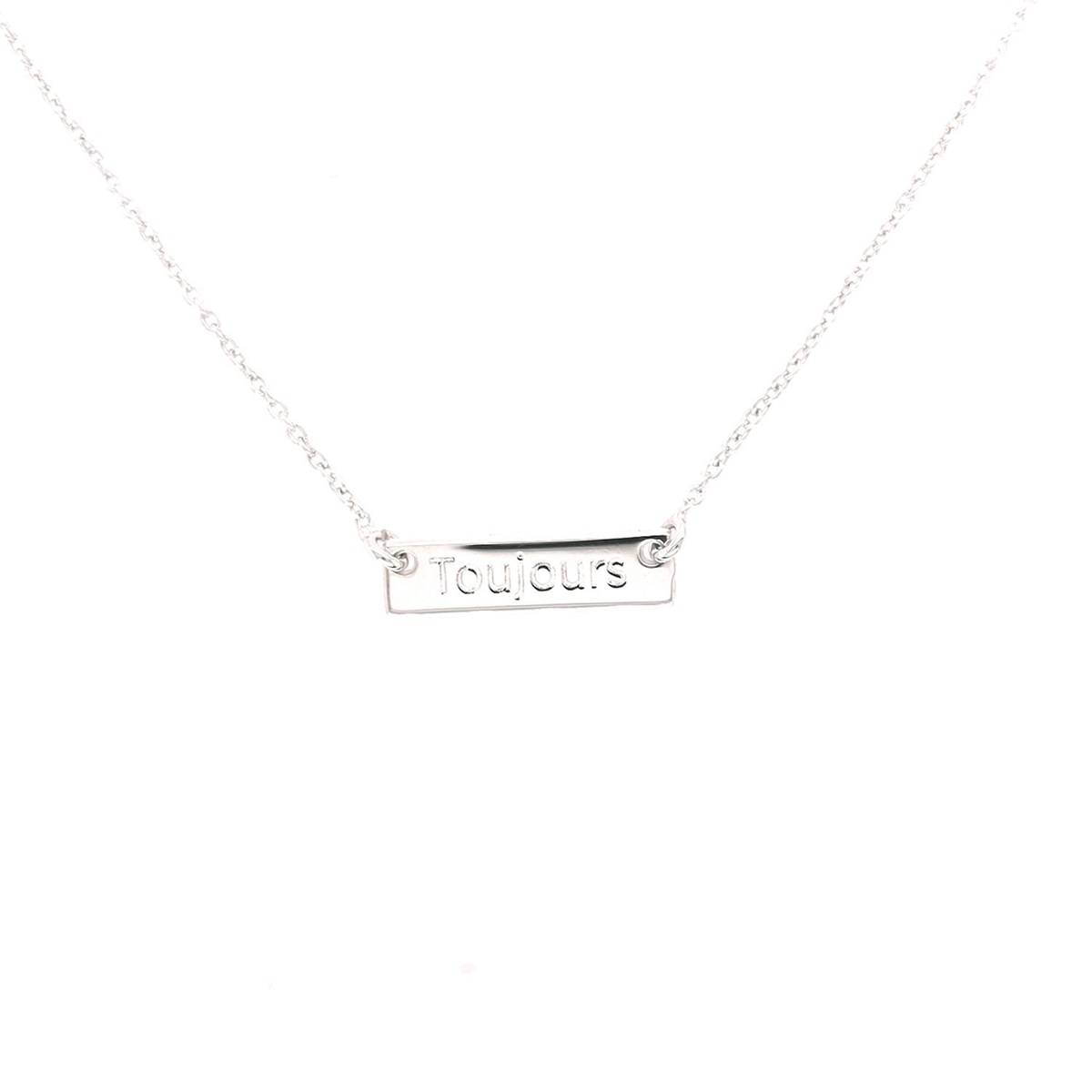 Collier Saunier plaque argent gravure toujours
