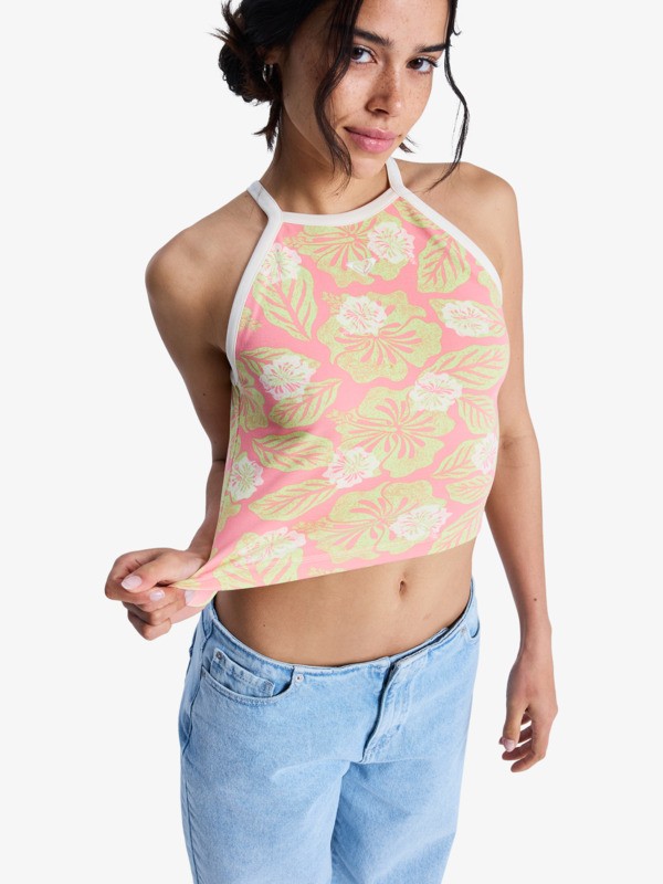 Hyper Hibiscus Haut dos nageur Rose Femme