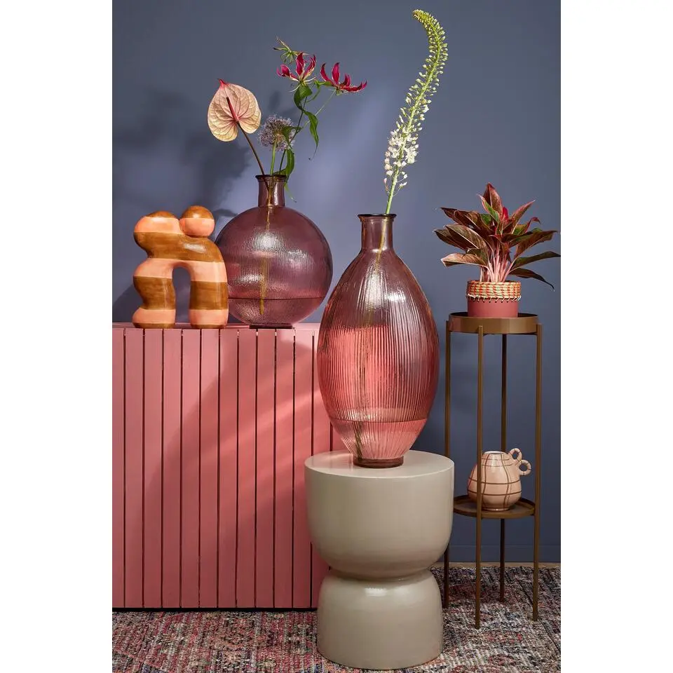 Mica Decorations Firenza Fles Vaas - H42 x Ø34 cm - Lichtroze