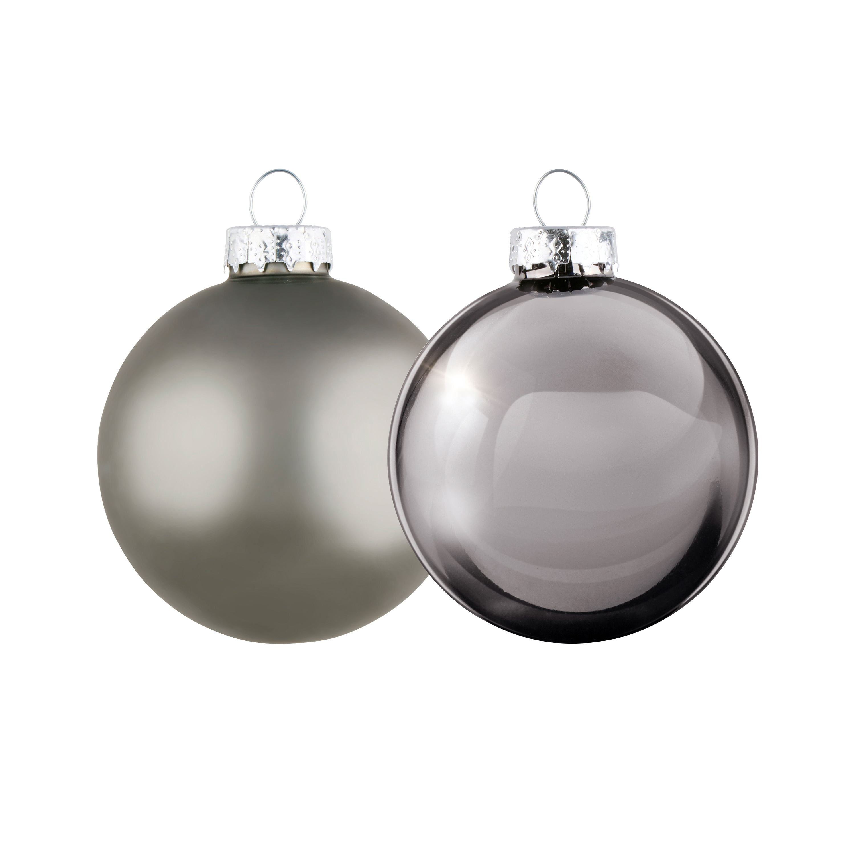 Weihnachtskugeln Glas 24-teilig silber