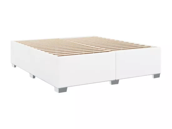 Sommier à lattes de lit avec matelas Blanc 180x200cm Similicuir