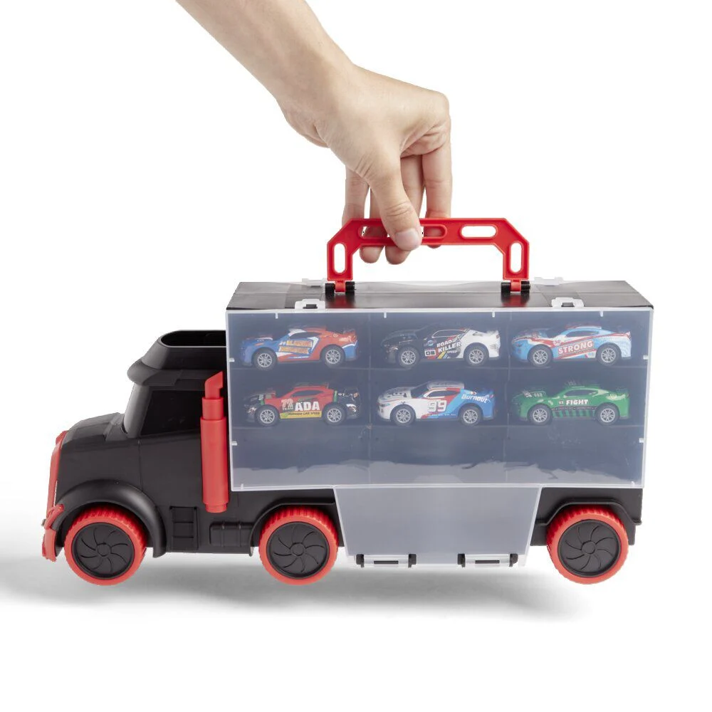 Camion de transport avec 6 voitures