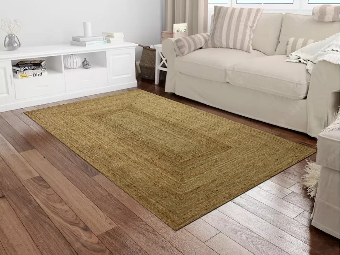 Tapis rectangle 100% jute tressé - 160 x 230 cm - Naturel - JAYA