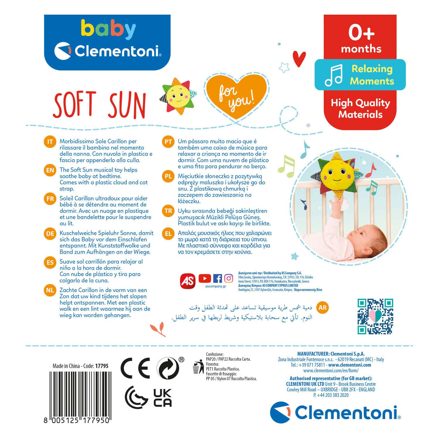 Clementoni Baby - Zacht Muziekdoosje Zon