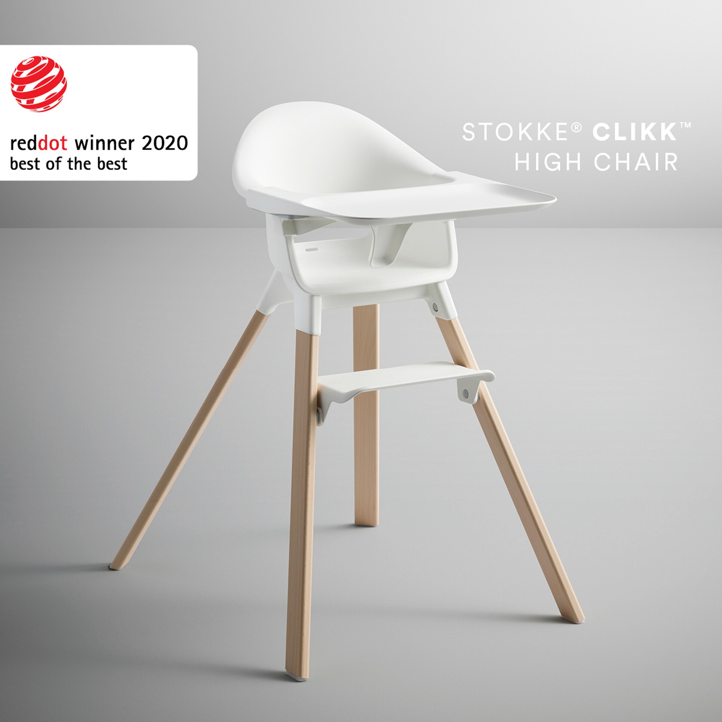 Stokke® - CLIKK™ Hochstuhl Bundle inkl. Sitzkissen White / Multi Circles