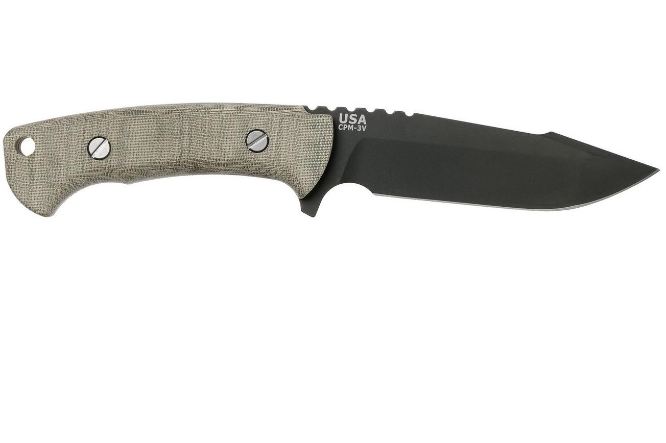 Rick Hinderer Ranch Harpoon Spanto Battle Black Green Micarta survivalmes