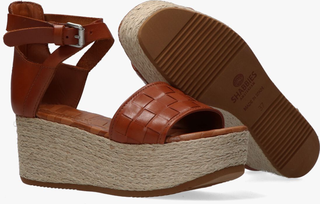 SHABBIES cognac shabbies sandalen 154020008