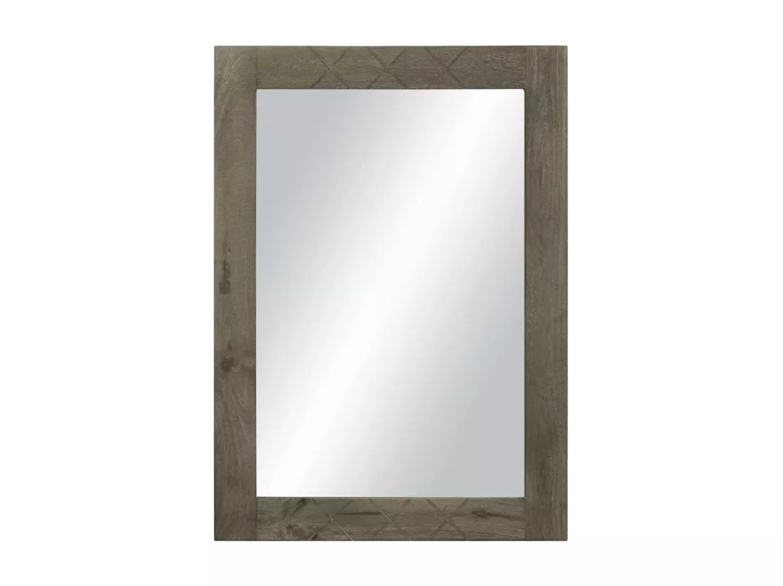 Miroir de salle de bain gris 50x3x70 cm bois de manguier massif