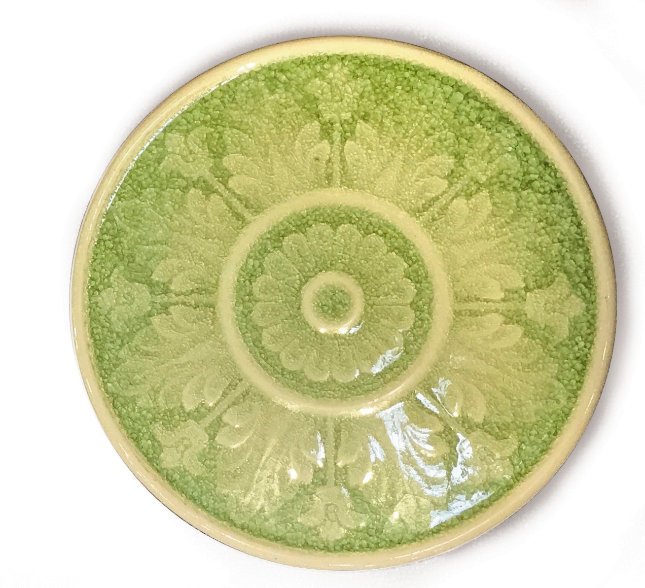 Steingutuntersetzer groß, lindgrün, Ø 30 cm, H 2 cm zu 16,00
