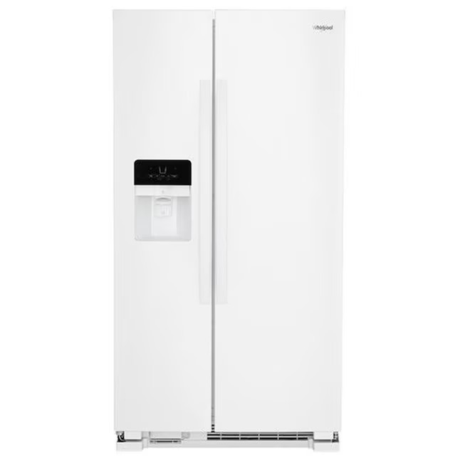 Refrigerador Whirlpool Side-by-Side de 21,4 pés cúbicos com máquina de gelo (aço inoxidável resistente a impressões digitais)