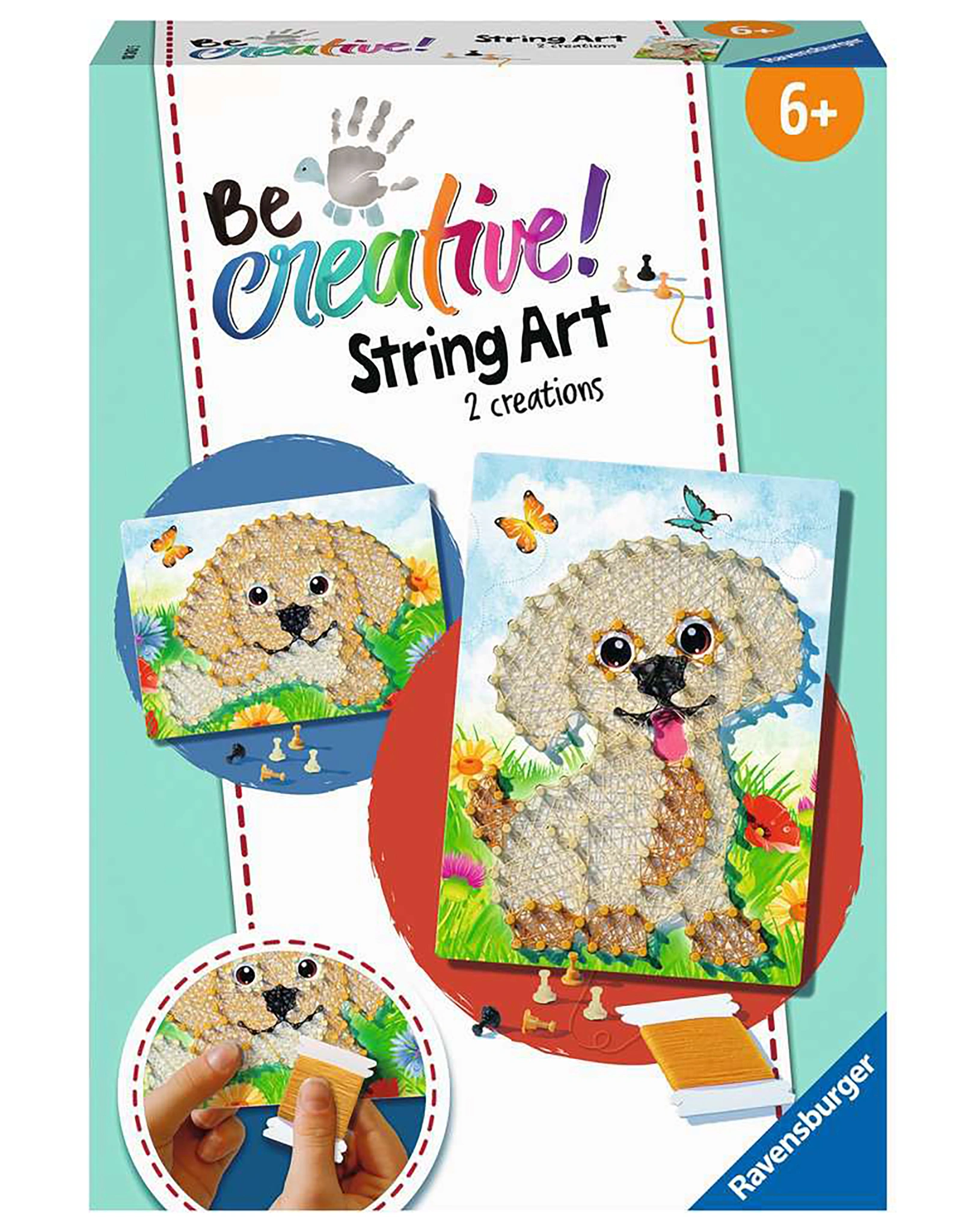 Bastel-Set BE CREATIVE! – STRING ART DOGS in bunt
