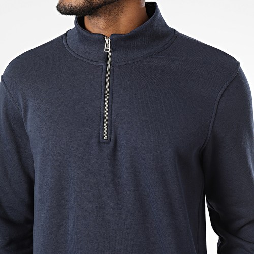 Sweat Col Montant Zippé Bleu Marine