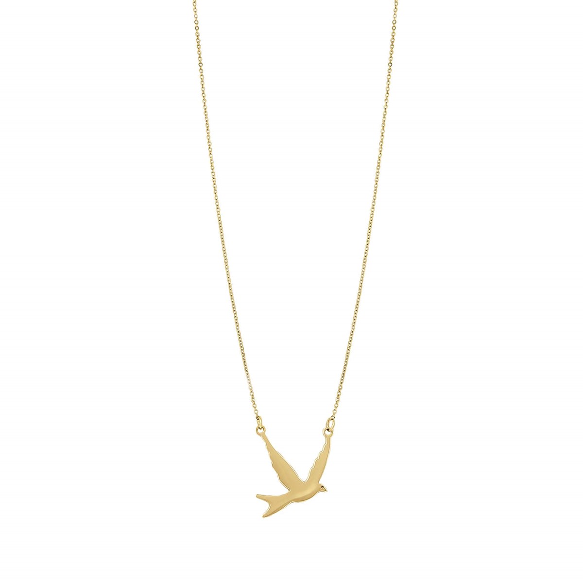 Collier Oiseau acier doré or