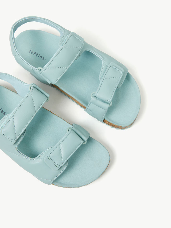 Sandália acolchoada com tira de velcro - Verde menta