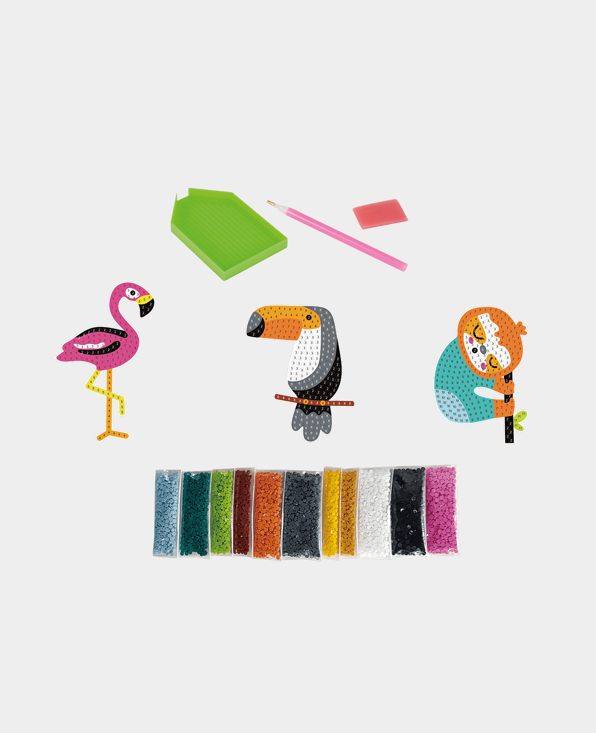 Diamond Painting Sticker DIY Tiere 3 Motive - Jungle