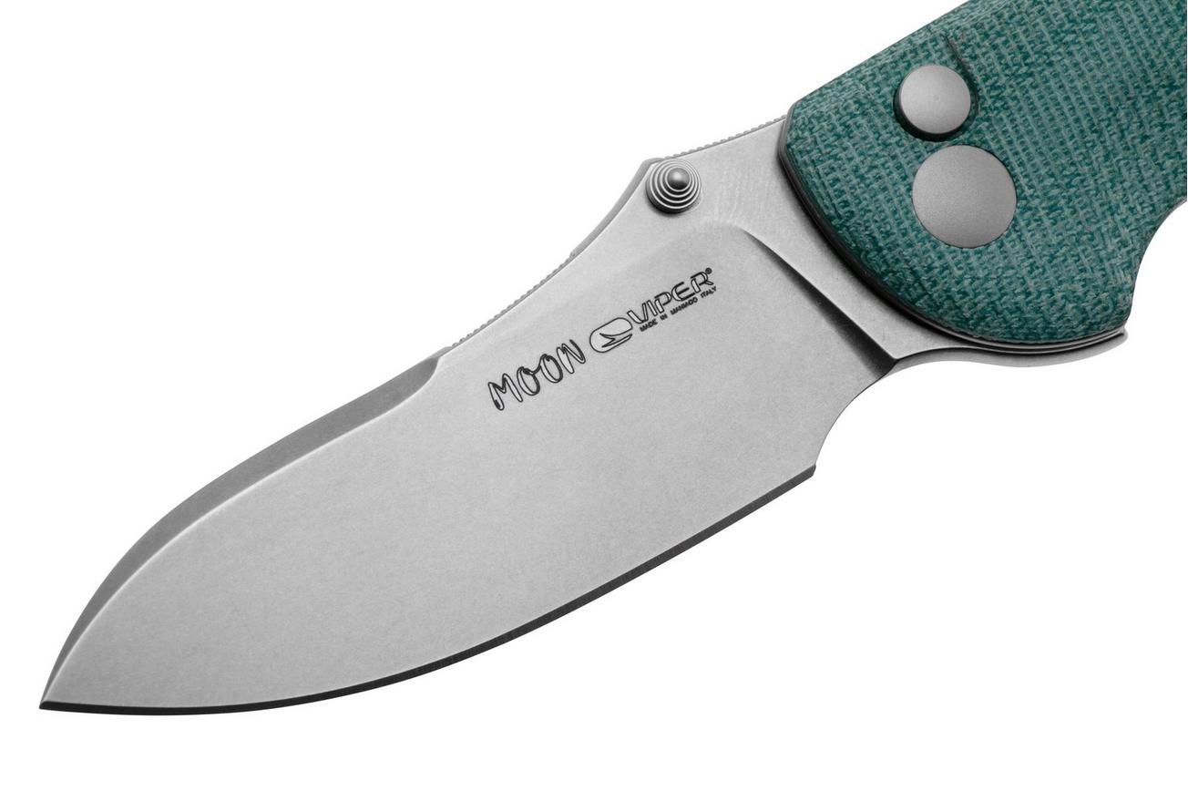 Viper Moon V6010TE MagnaCut, Teal Canvas Micarta, zakmes