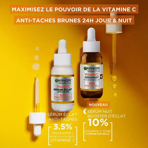 Sérum Noturno Iluminador com Vitamina C Garnier 30ml