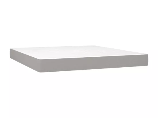 Sommier tapissier matelas et LED Gris clair 160x200 cm Tissu