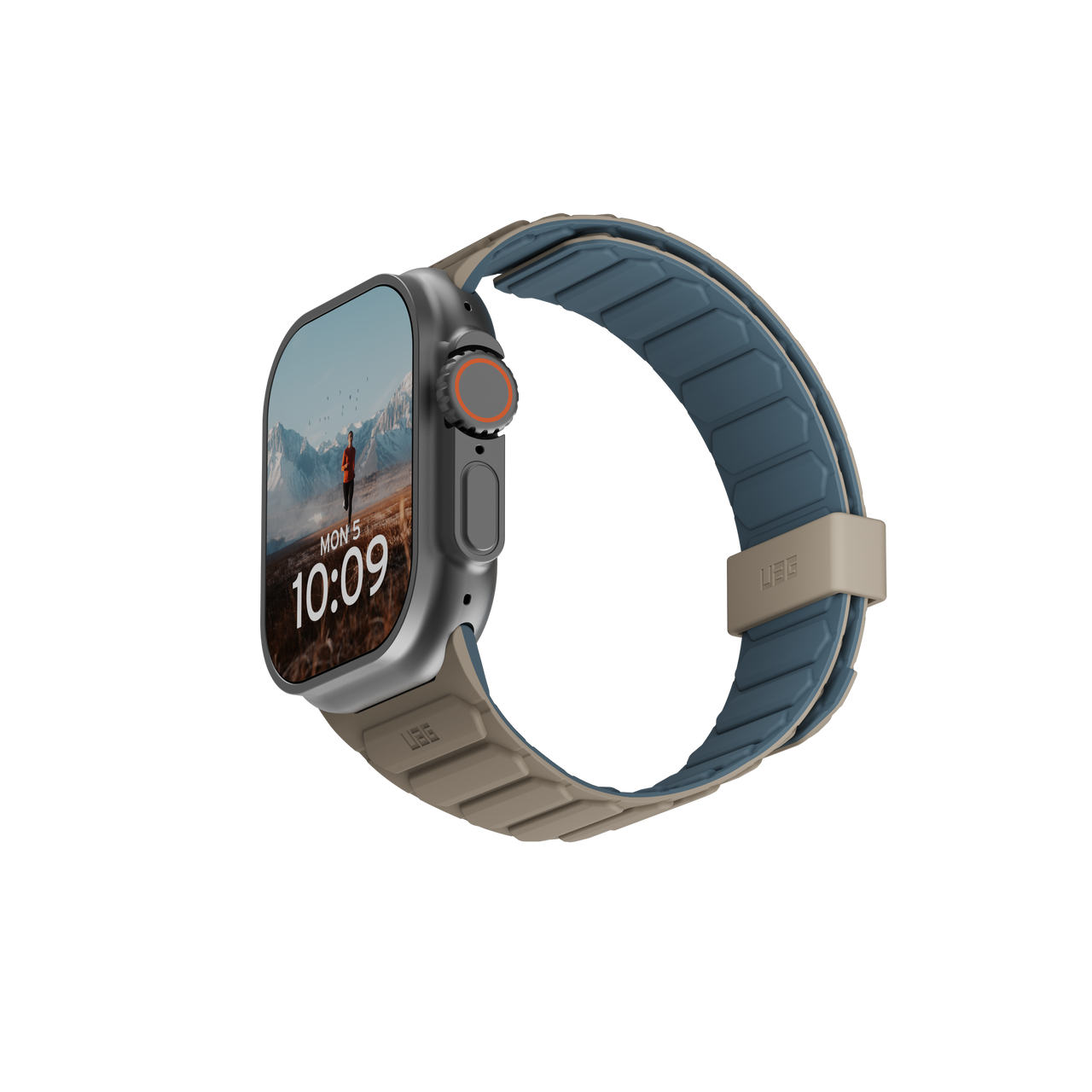 Apple Watch (49/46/45/44 mm) Pathfinder Watch Strap Magnetisches Silikon Armband (194161118051) - Dune / Cloud