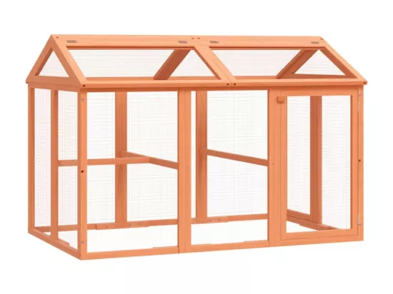 Enclos animaux marron 141x94x104 cm bois massif de pin